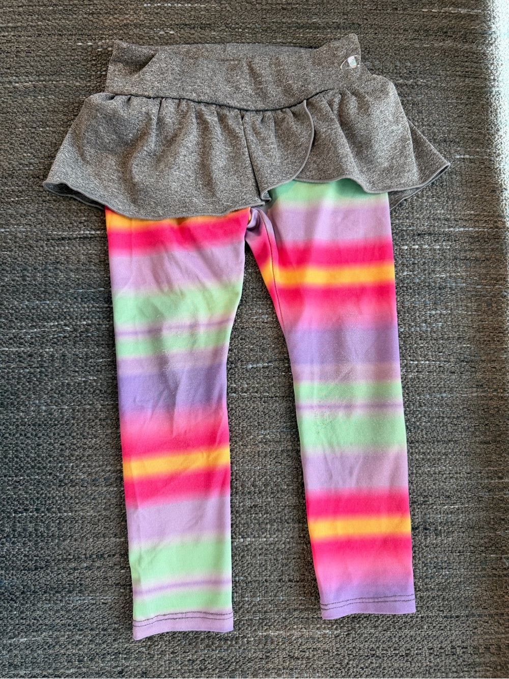Champion Girls' Grey Skirted Leggings with Rainbow Stripes